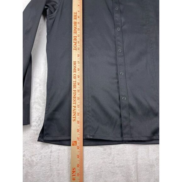NWT Kenneth Cole New York Men's Snap Button-Up Shirt Size S Black Solid Stretch - Picture 11 of 15